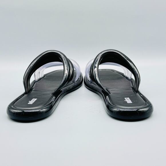 Melissa Sandals Womens 8 Black Clear Jelly Airbubble Slide Double Strap Flat - Picture 6 of 10